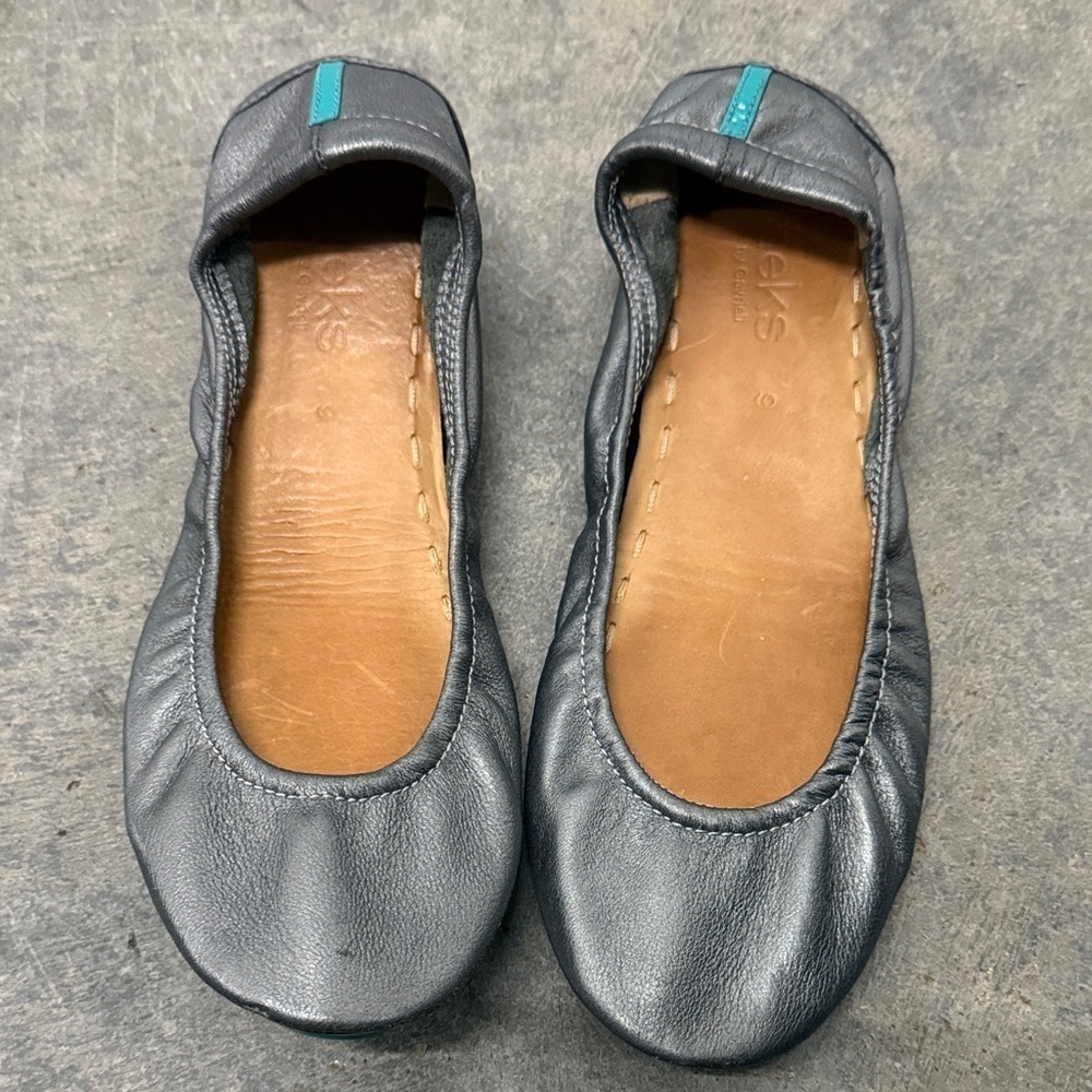 Tieks Metallic Gray Ballet Flats